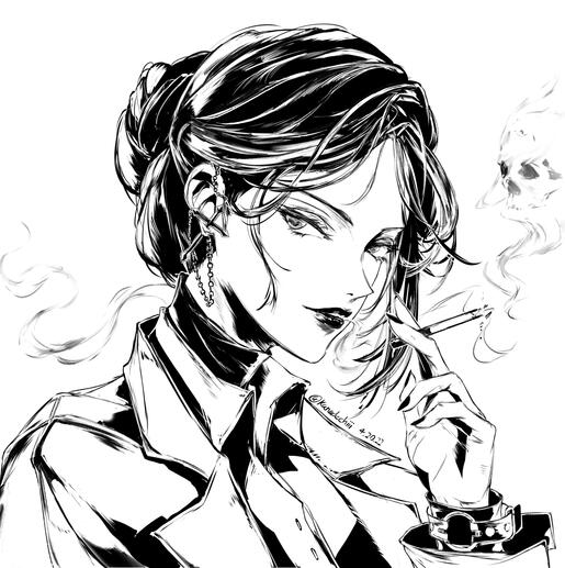 Woman "light up" sketch